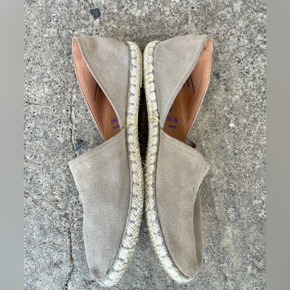 Verbenas Shoes Womens 40 Espadrille Brown Leather Slip On Casual Comfort Low Top - Picture 2 of 5